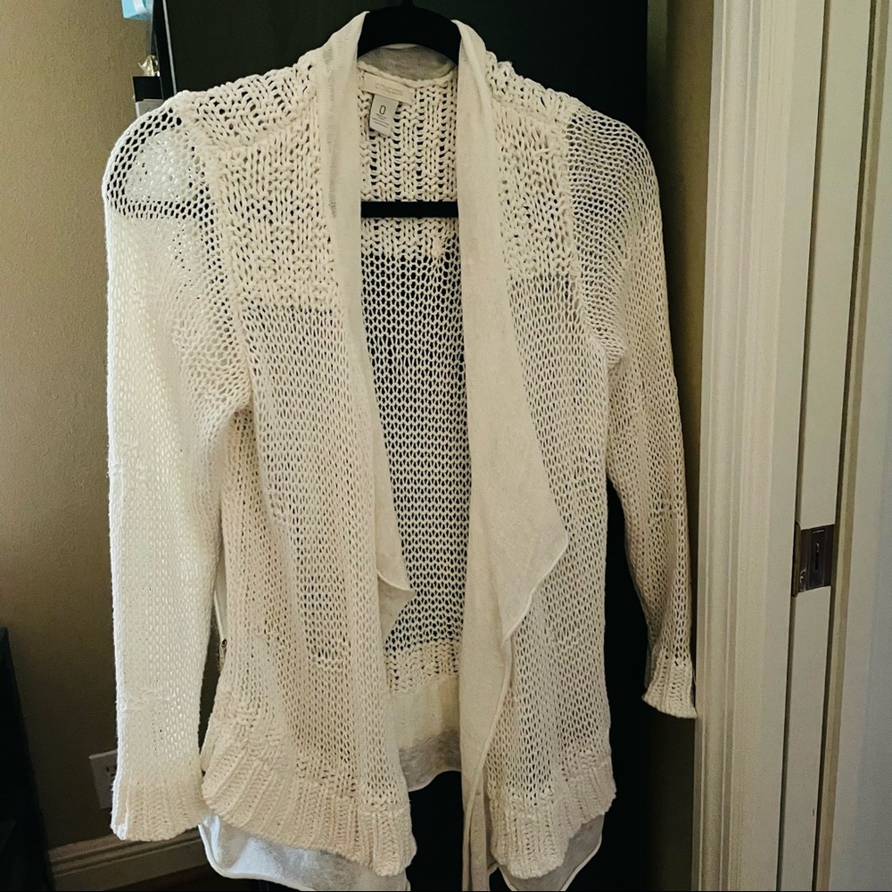 Chicos Crochet knit kimono top